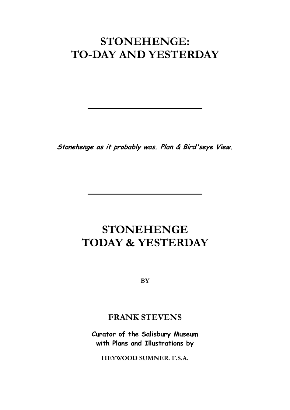 Stonehenge-To-Day-And-Yesterday (1916) cover
