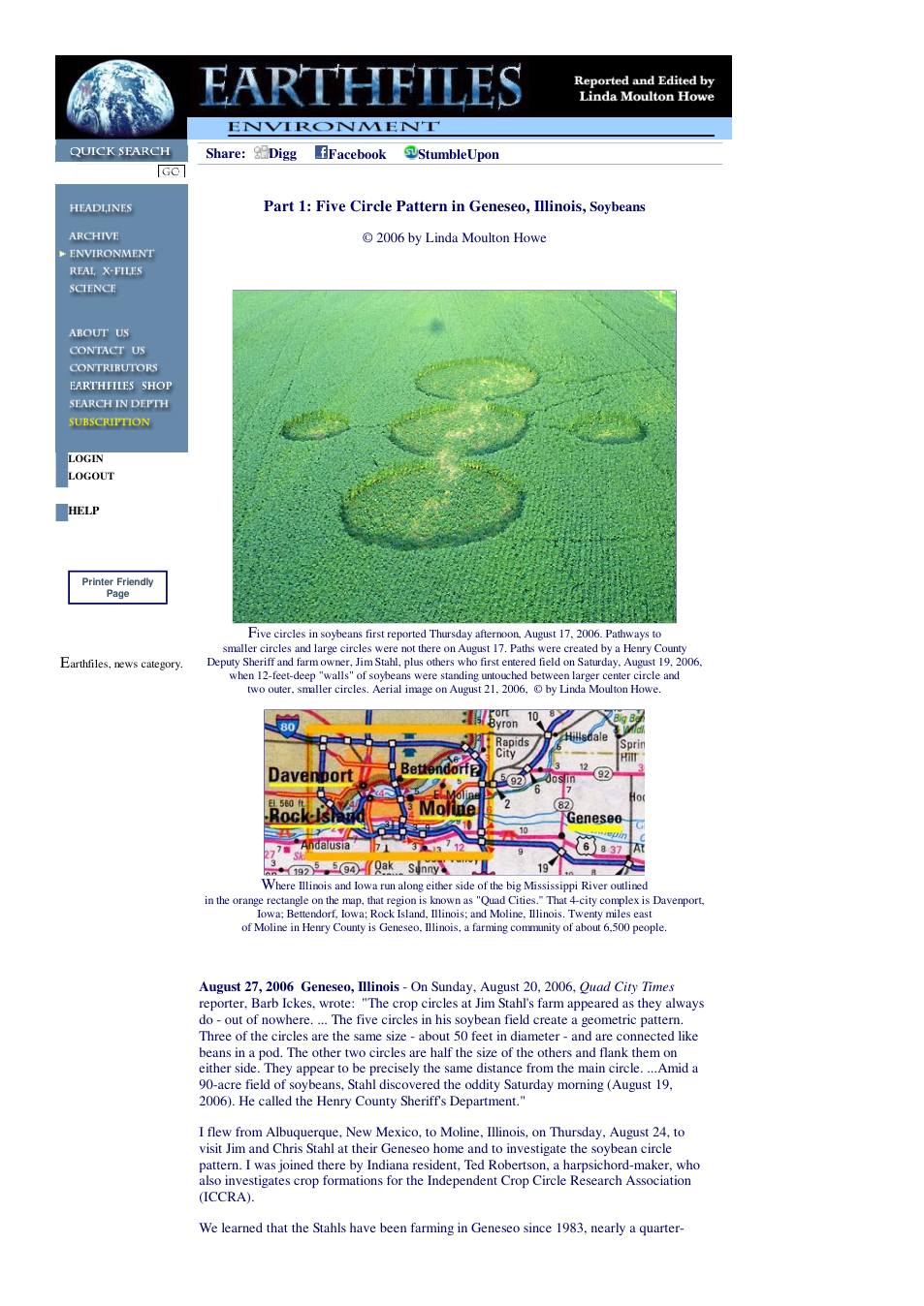 08 27 2006 Part 1 Five Circle Pattern in Geneseo, Illinois, Soybeans cover