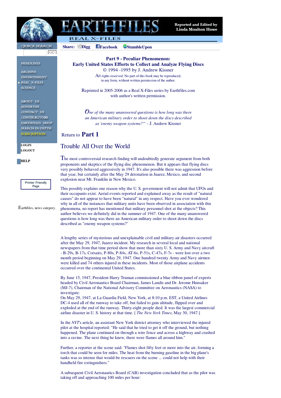 01 17 2006 Part 9 - Peculiar Phenomenon Early United States Efforts to Collect and Analyze Flying Discs cover