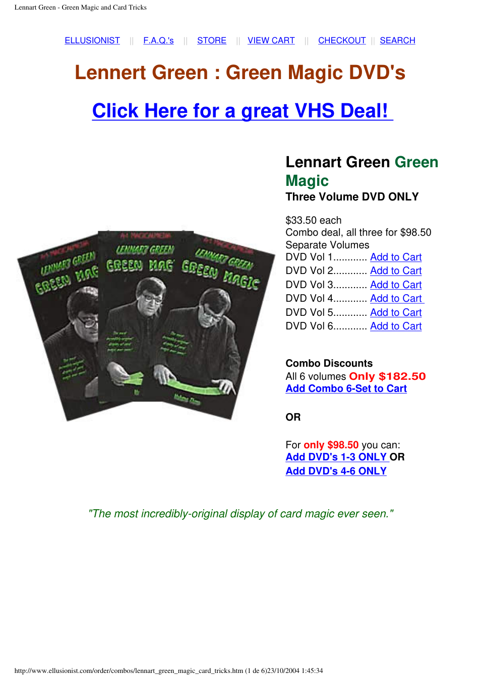 Lennart Green Magic Card Tricks cover