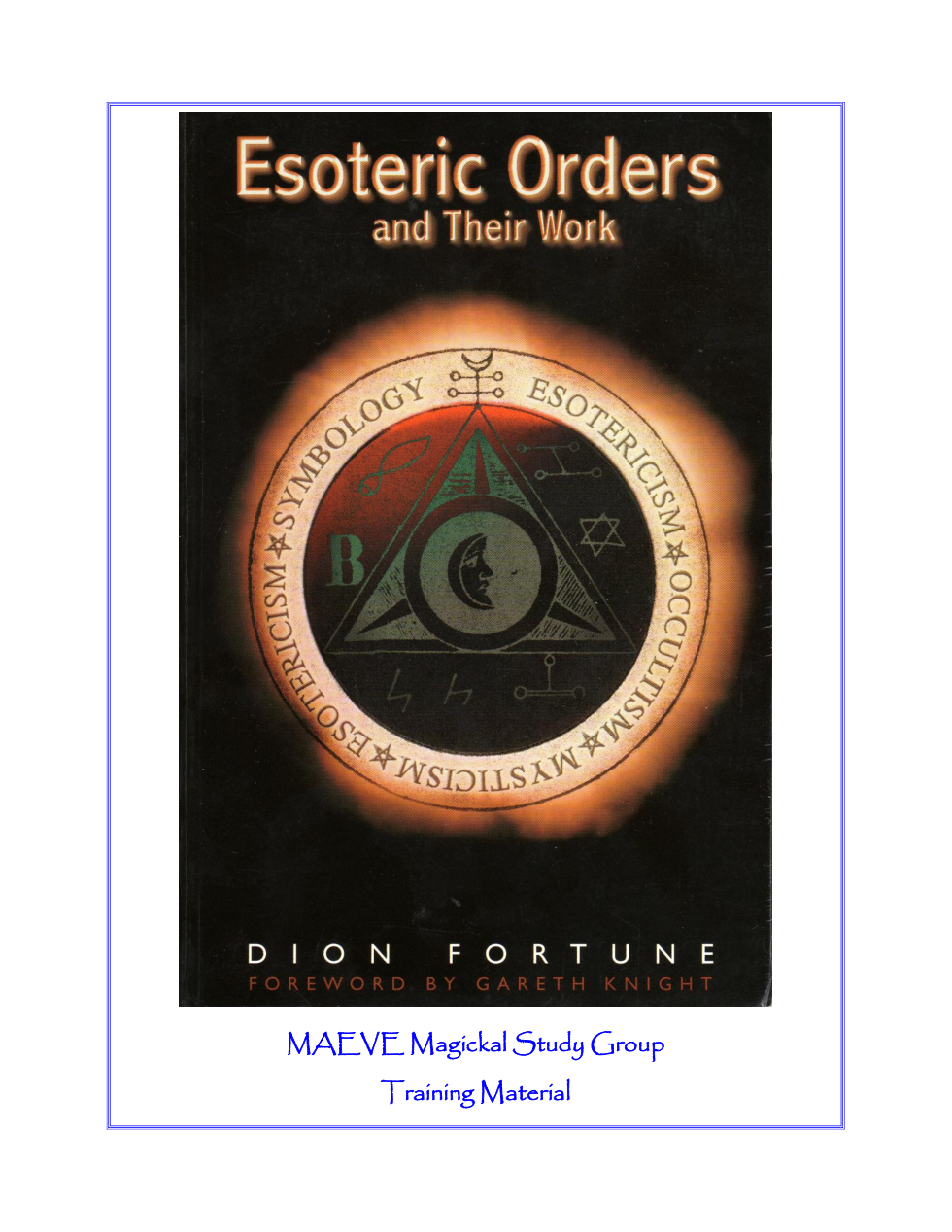 Dion Fortune - Esoteric Orders And Their Work cover