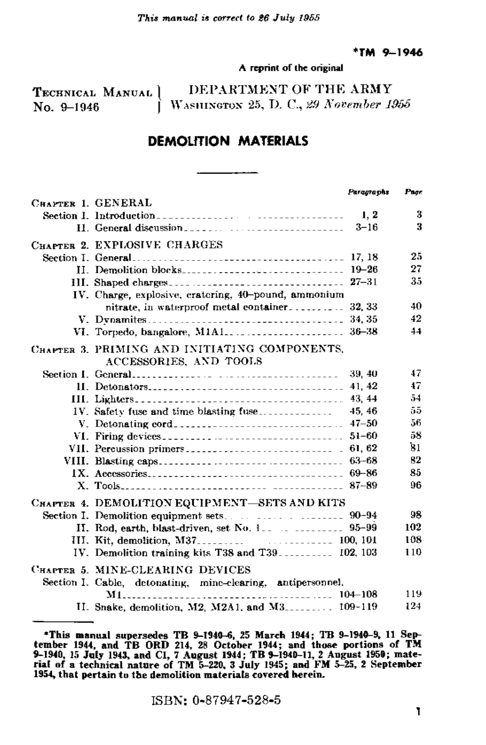 Demolition Materials TM 9-1946 cover