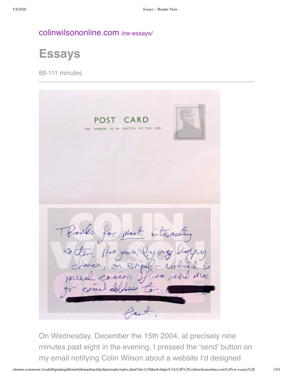 Colin Wilson - Essays cover