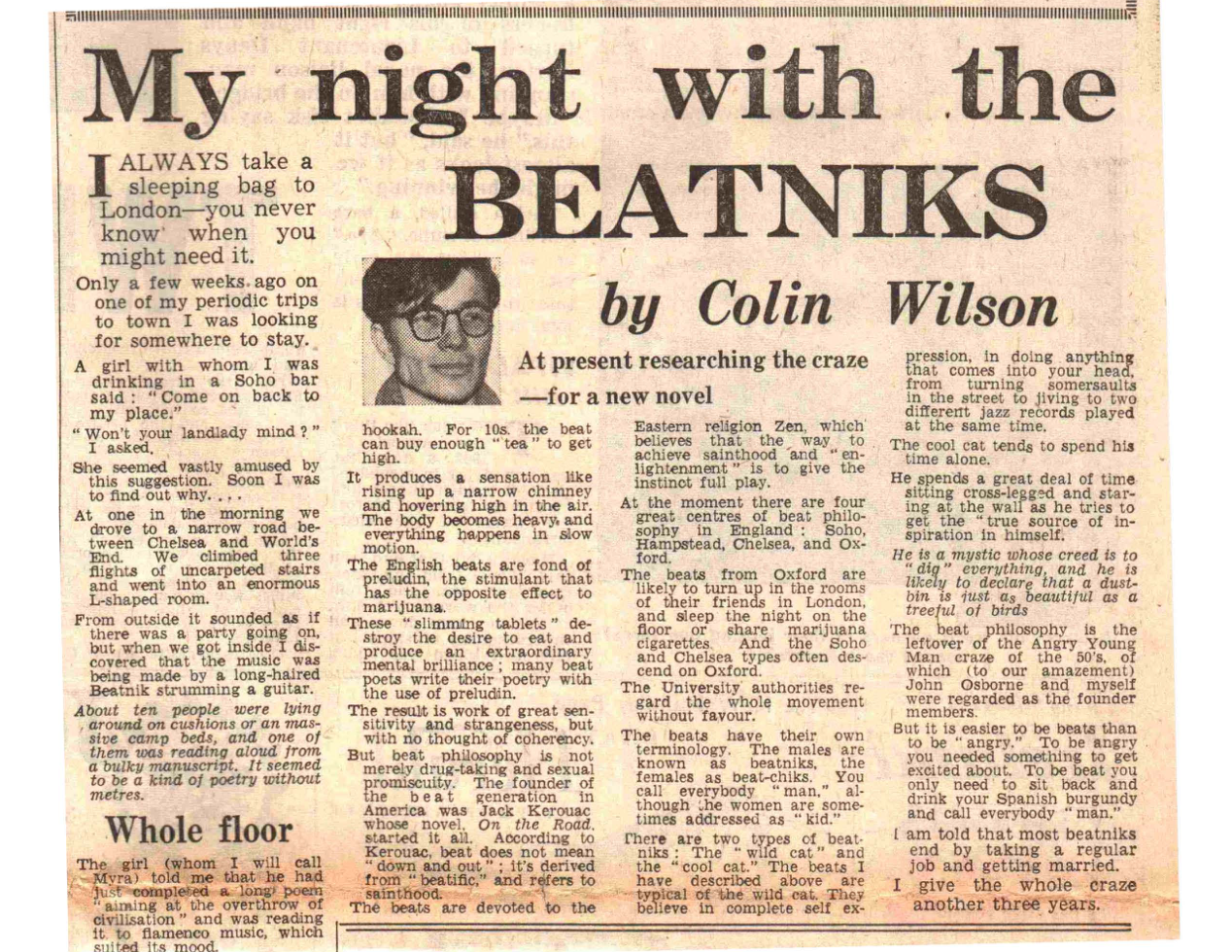 Colin Wilson - My Night With The Beatniks cover