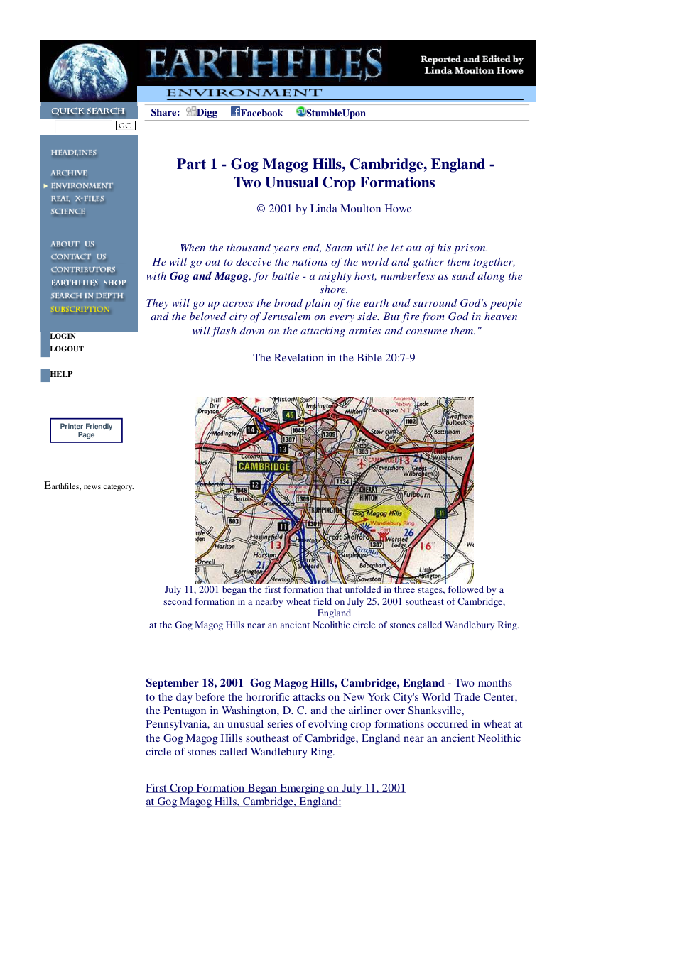 09 18 2001 Part 1 - Gog Magog Hills, Cambridge, England - Two Unusual Crop Formations cover