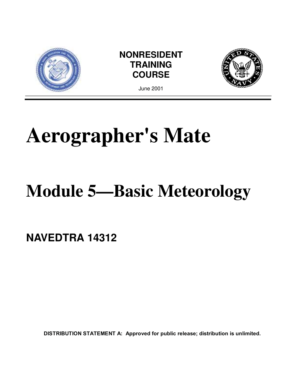 NAVY Meteorology Training Course 2001 252 pages cover