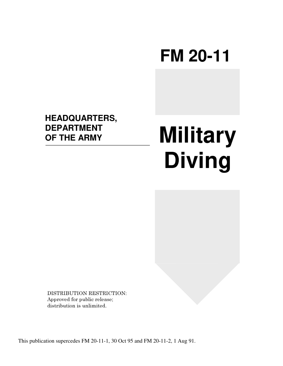 ARMY Military Diving 2000 931 pages cover