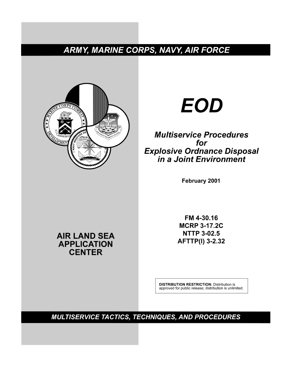 MCRP 3-17.2C Multiservice Procedures for Explosive Ordnance Disposal in a Joint Environment cover
