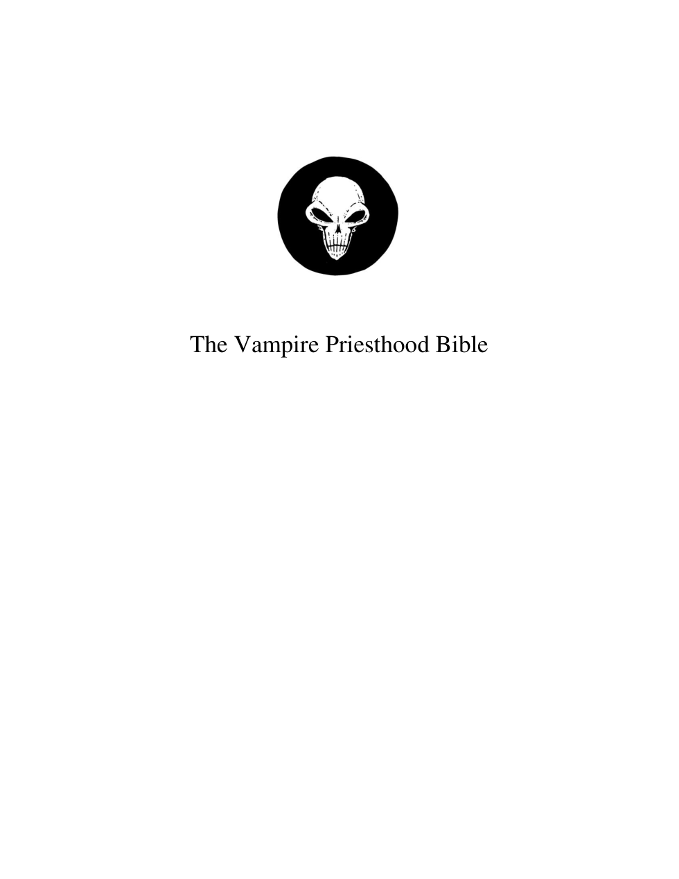 Vampire Priesthood Bible cover