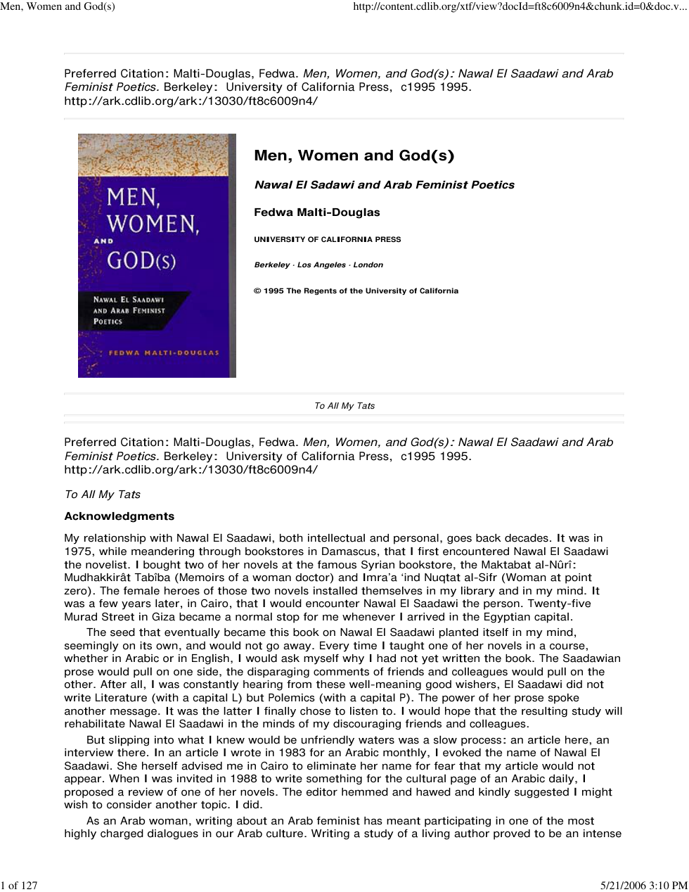 Men, Women, and Gods Nawal El Saadawi and Arab Feminist Poetics cover