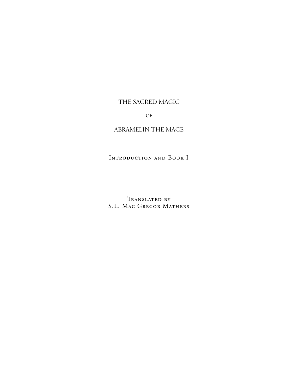 Sacred Magic of Abramelin Book 1 & Intro cover