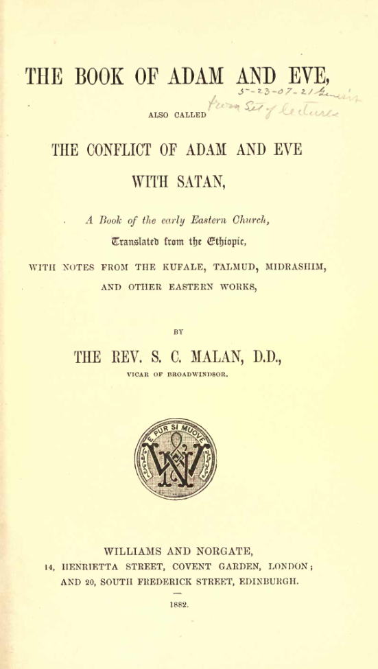 The Book of Adam and Eve cover