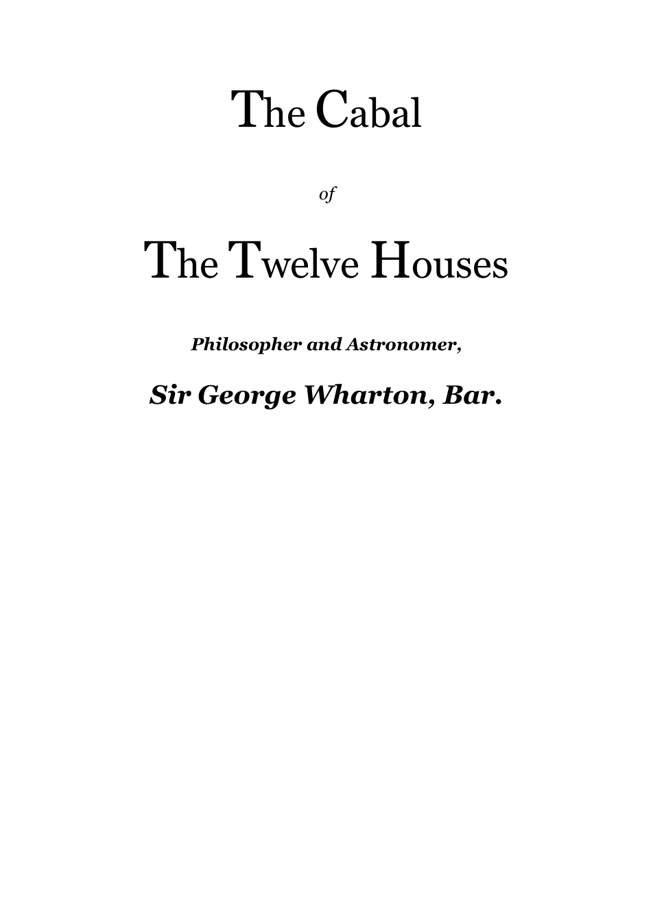 The Cabal Of The Twelve Houses - G Wharton cover