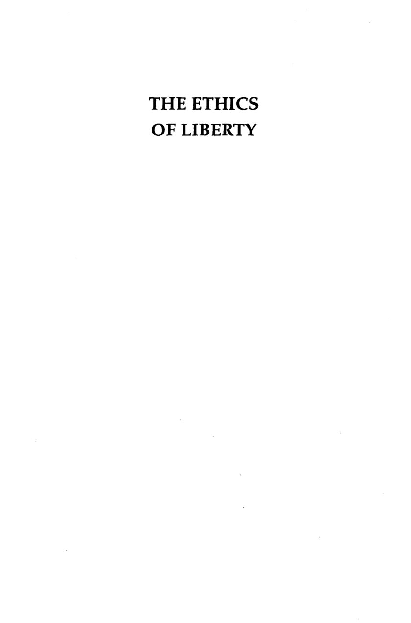Murray Rothbard - Ethics Of Liberty cover