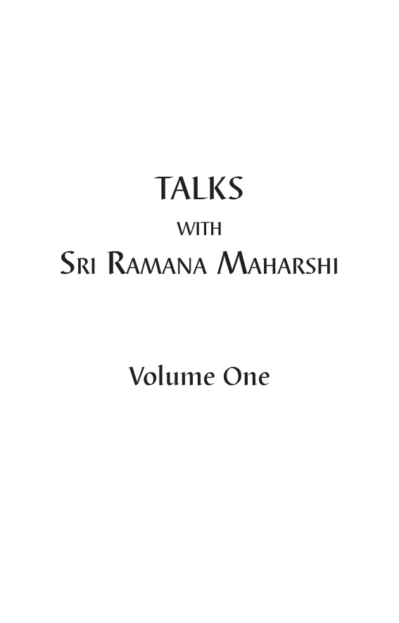 Ramana Maharshi - Talks With Ramana Maharshi 1 cover