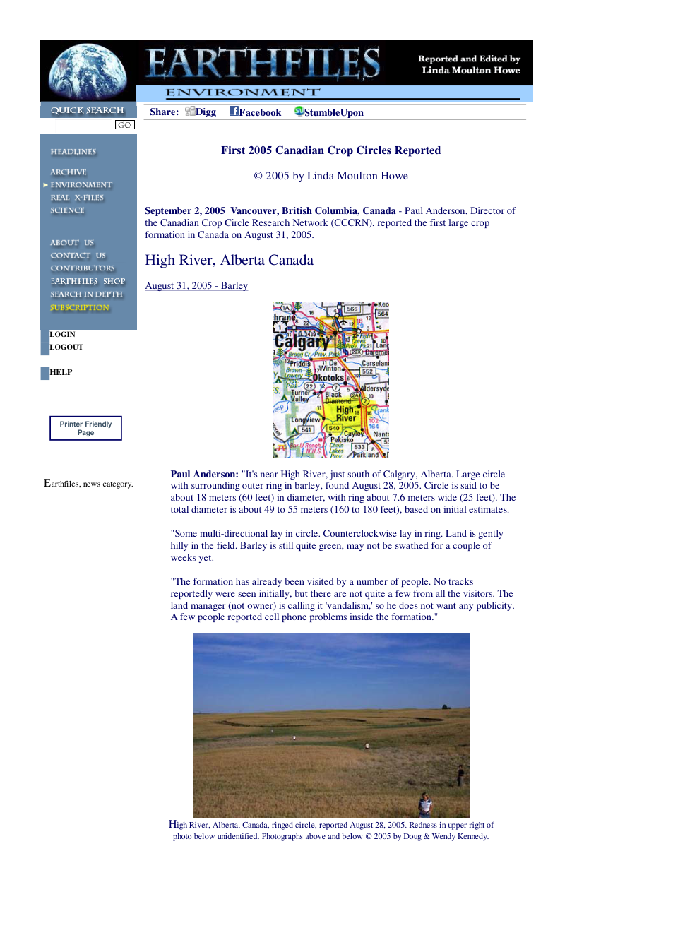 09 02 2005 First 2005 Canadian Crop Circles Reported cover