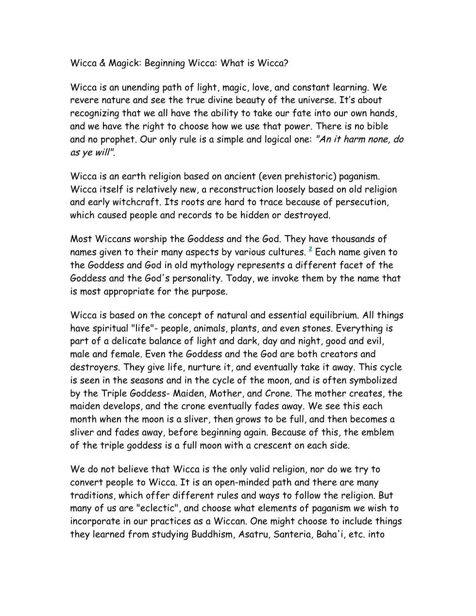 What is Wicca cover