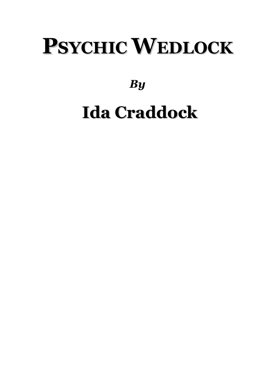 Psychic Wedlock - I Craddock cover