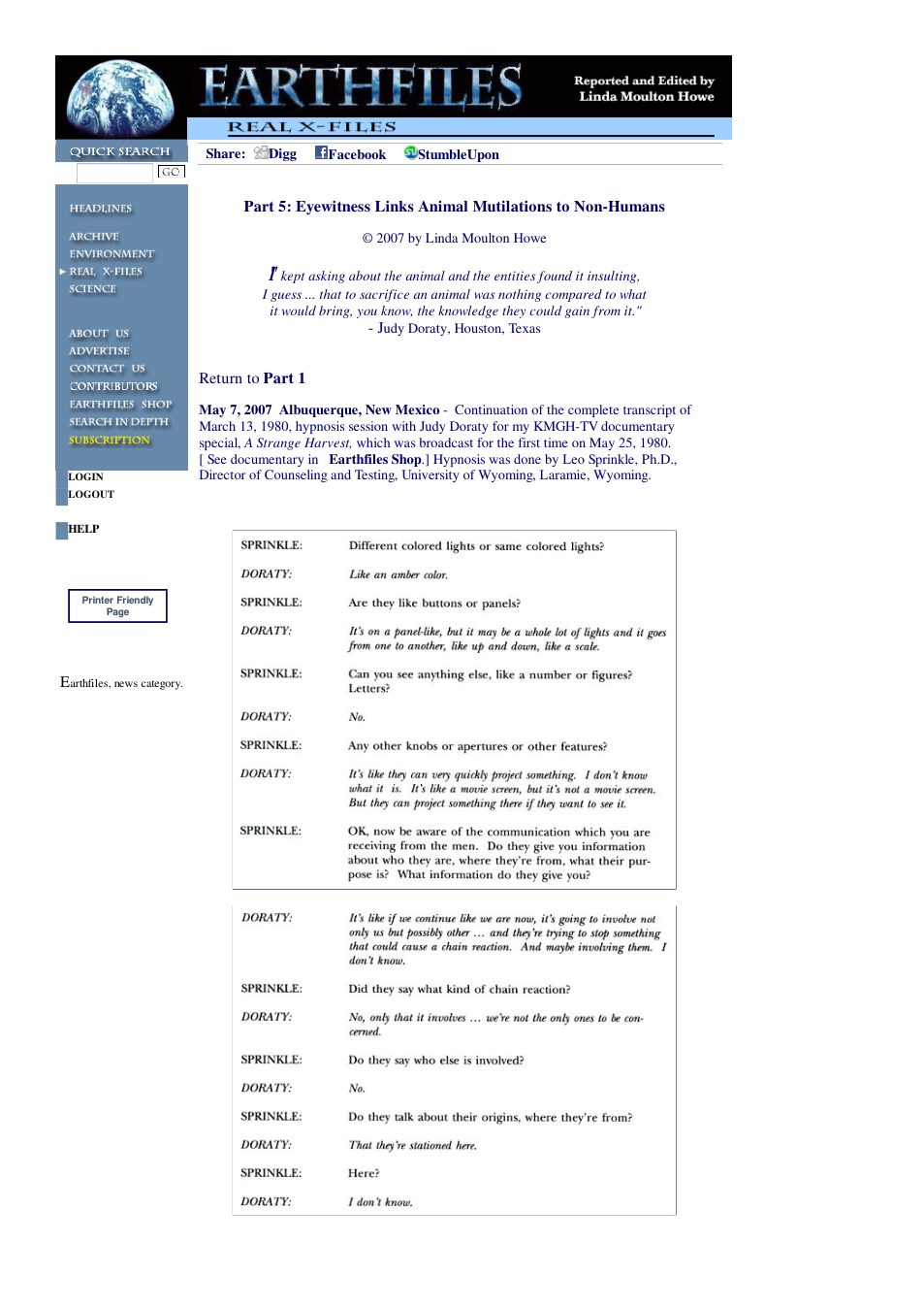 05 06 2007 Part 5 Eyewitness Links Animal Mutilations to Non-Humans cover