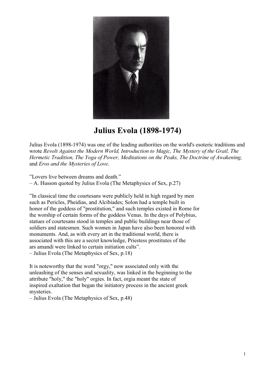 Julius Evola - Hitler And The Secret Societies cover