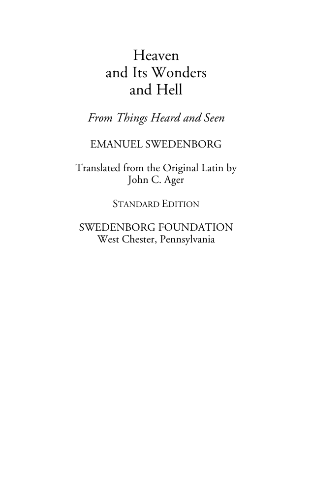 Emanuel Swedenborg - Heaven And Its Wonders And Hell cover