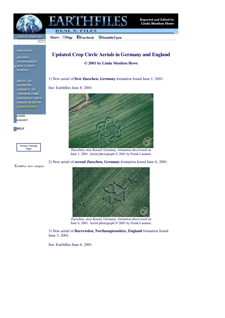06 06 2001 Updated Crop Circle Aerials in Germany and England cover