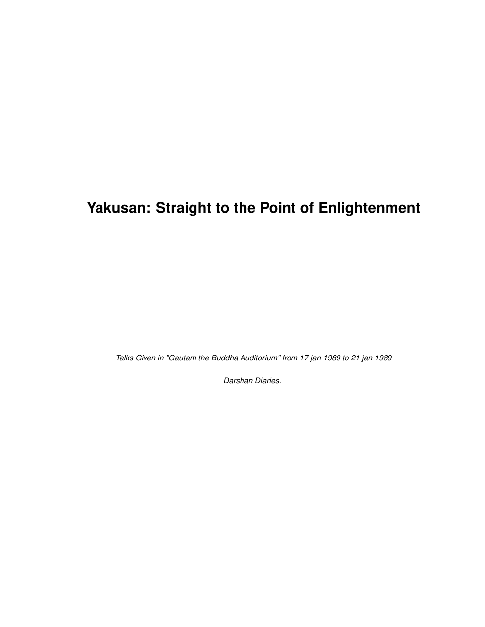 Yakusan. Straight to the Point of Enlightenment cover