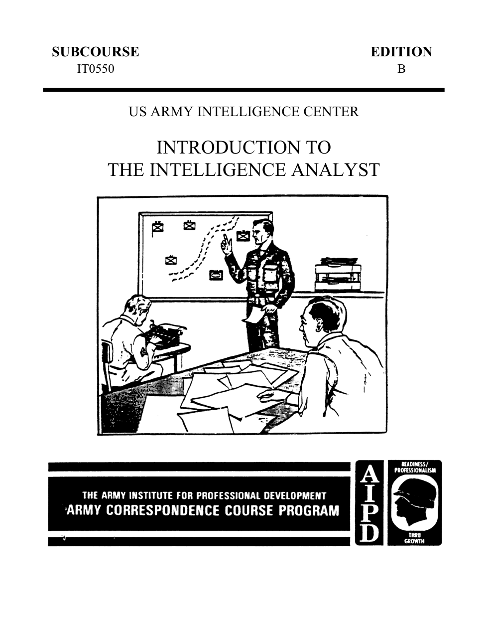ARMY Introduction to the Intel. Analyst 1994 31 pages cover