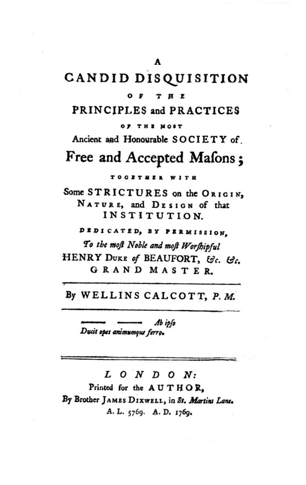 A Candid Disquisition -W Calcott cover