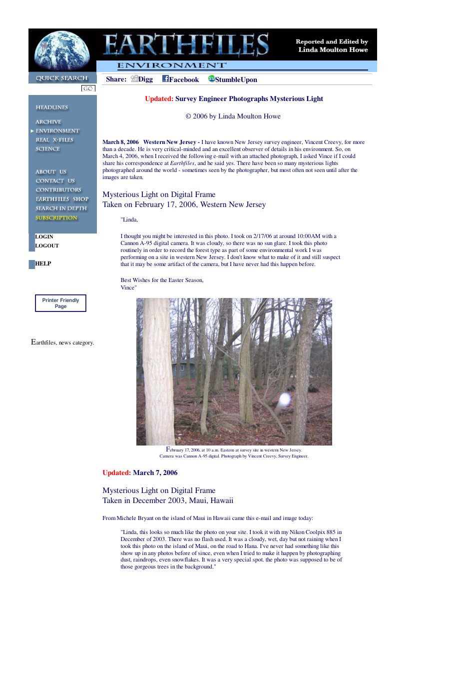 03 07 2006 Updated Survey Engineer Photographs Mysterious Light cover