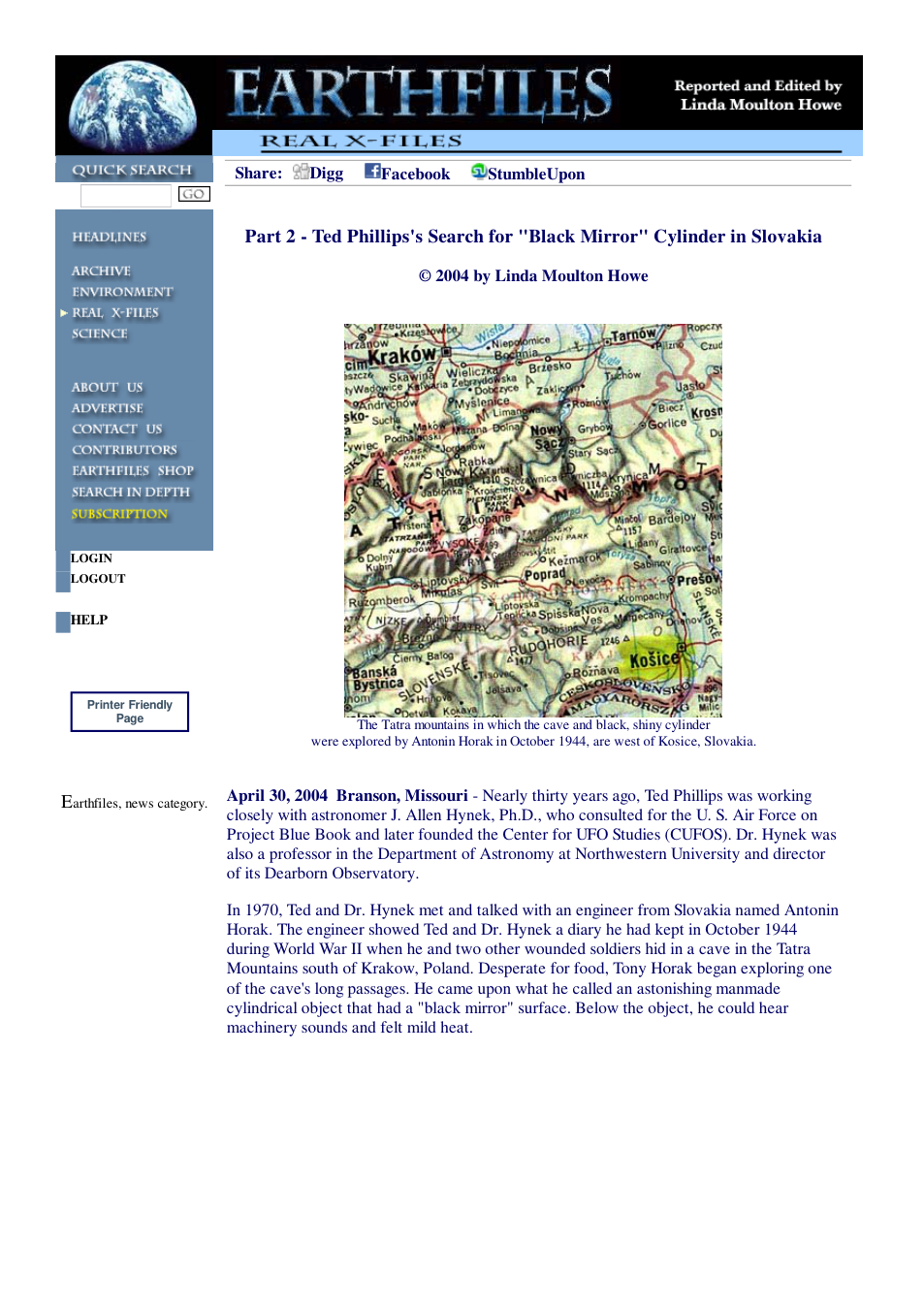 04 30 2004 Part 2 - Ted Phillips Search for Black Mirror Cylinder in Slovakia cover