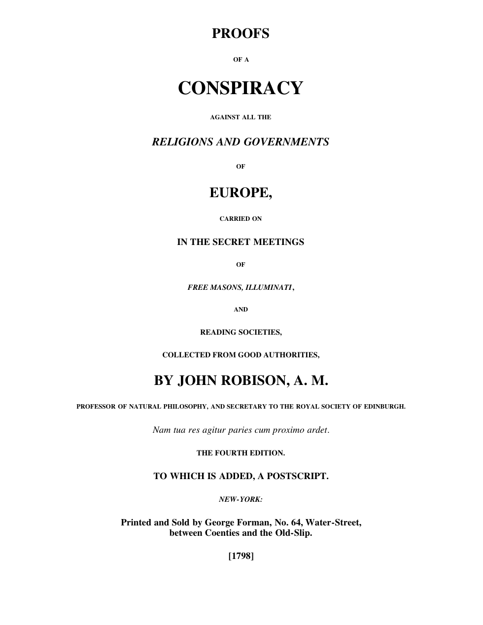 Proofs Of Conspiracy - John Robinson cover