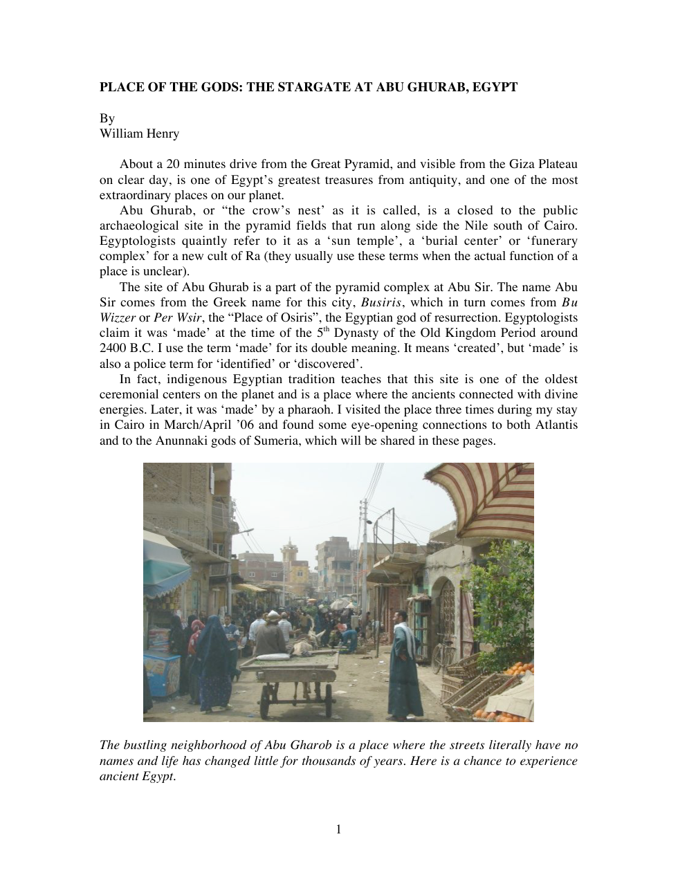 Place Of The Gods - Stargate At Abu Ghurab, Egypt cover