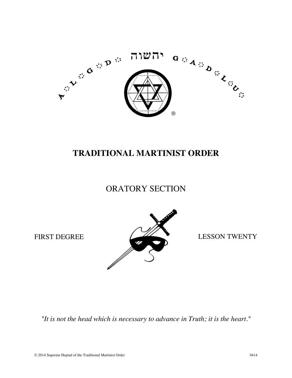 First Degree Lesson 20-09212014 cover