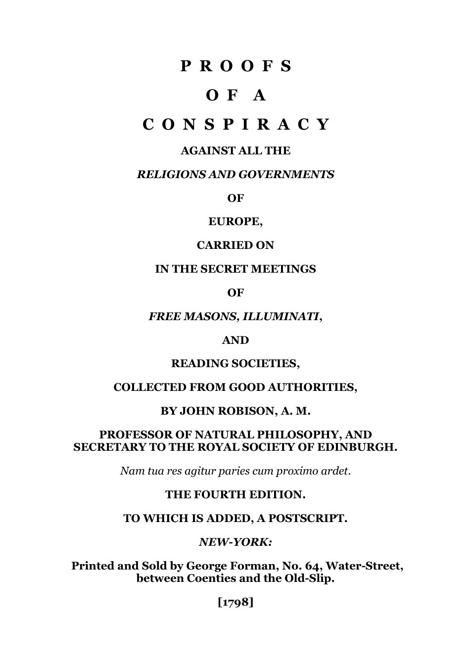 Proofs Of A Conspiracy - J Robison cover