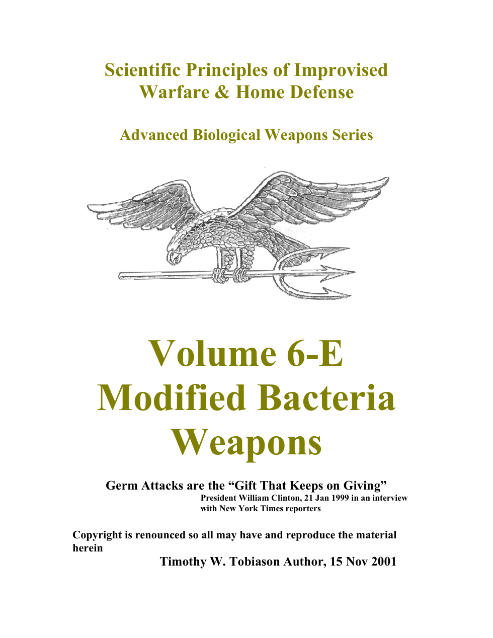 Volume 6-E Modified Bacteria Weapons cover