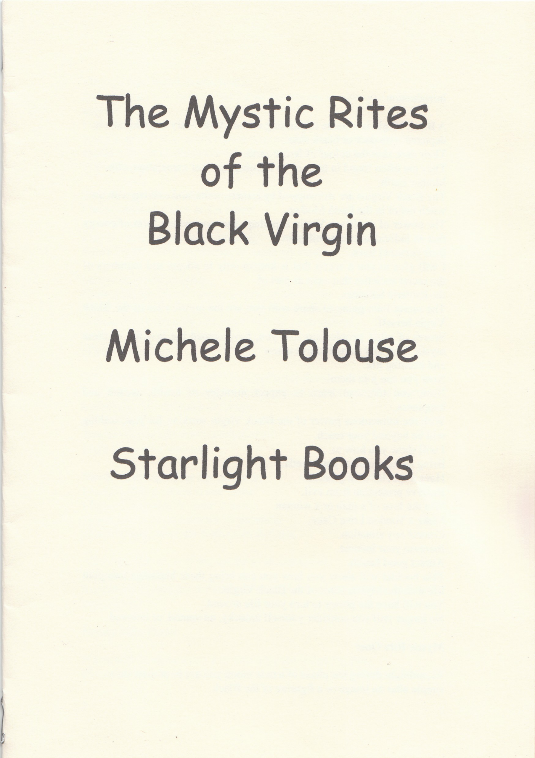 Tolouse, Michele - The Mystic Rites of the Black Virgin cover
