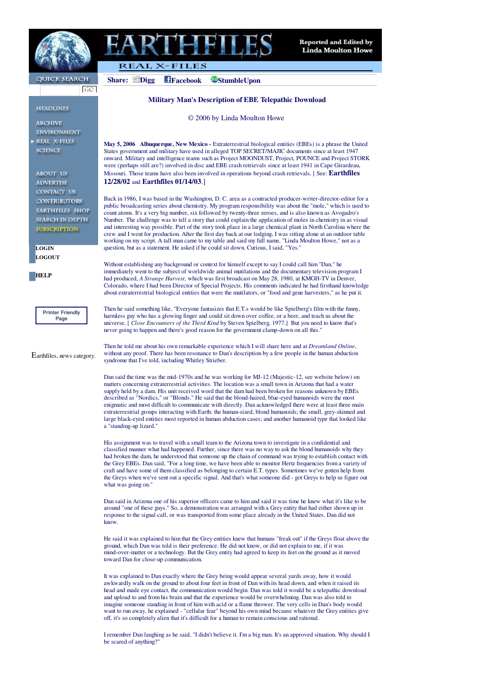 05 05 2006 Military Mans Description of EBE Telepathic Download cover