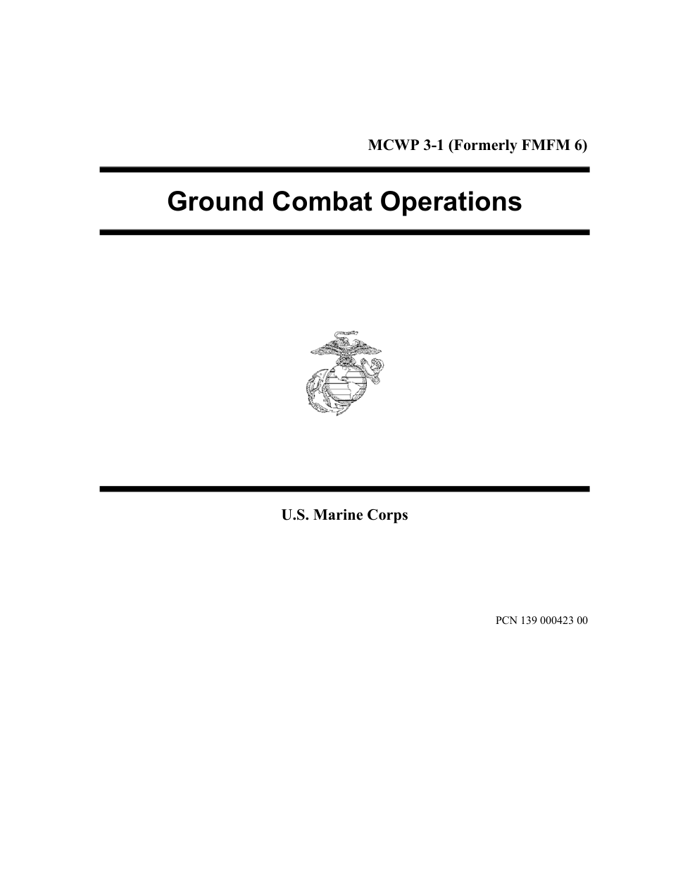 MCWP 3-1 Ground Combat Operations cover