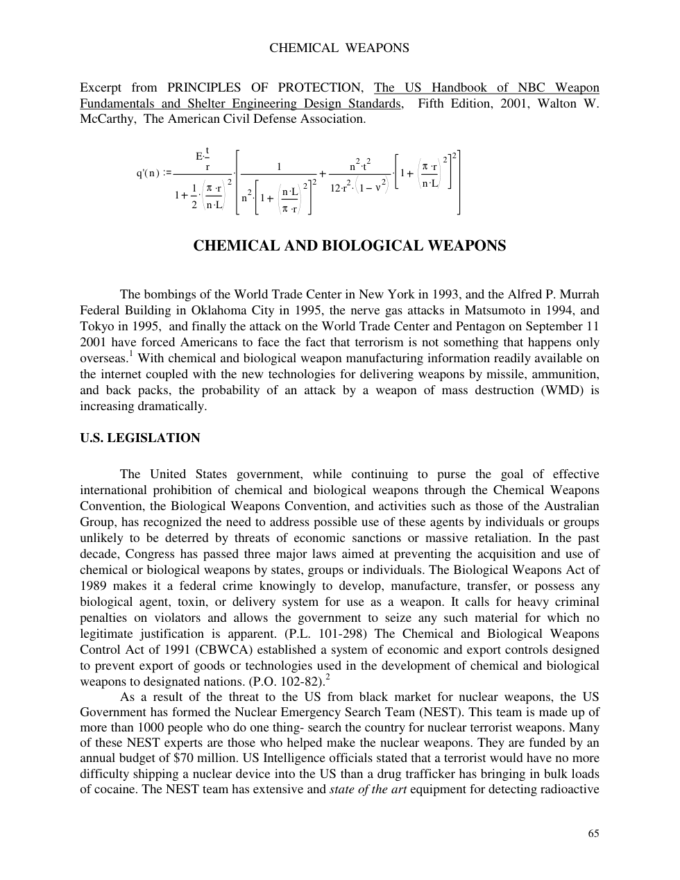 Chemical and Biological Weapon Effects 37 pages cover