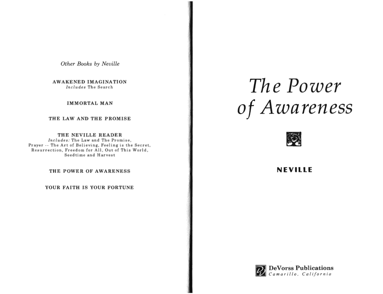 Neville Goddard - The Power of Awareness cover