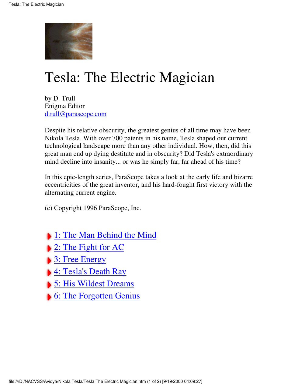Tesla - The Electric Magician cover