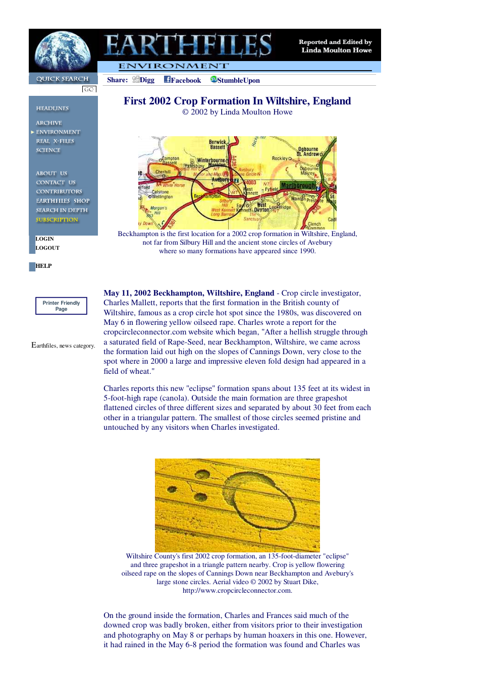 05 11 2002 First 2002 Crop Formation In Wiltshire, England cover