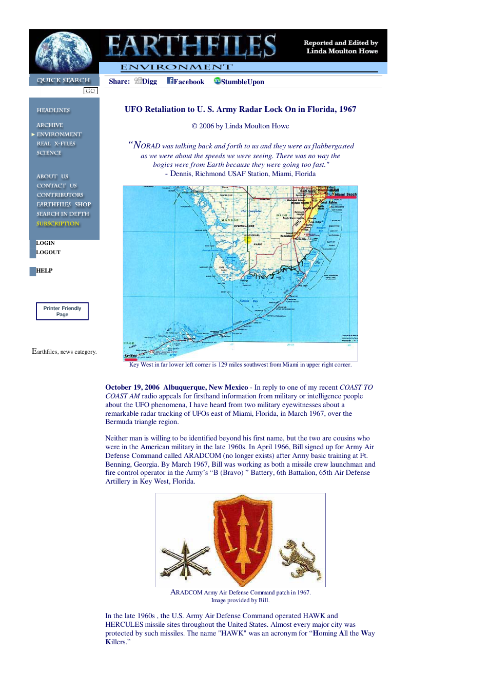 10 19 2006 UFO Retaliation to U. S. Army Radar Lock On in Florida, 1967 cover