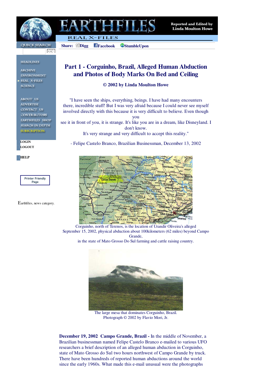 12 19 2002 Part 1 - Corguinho, Brazil, Alleged Human Abduction and Photos of Body Marks On Bed and Ceiling cover