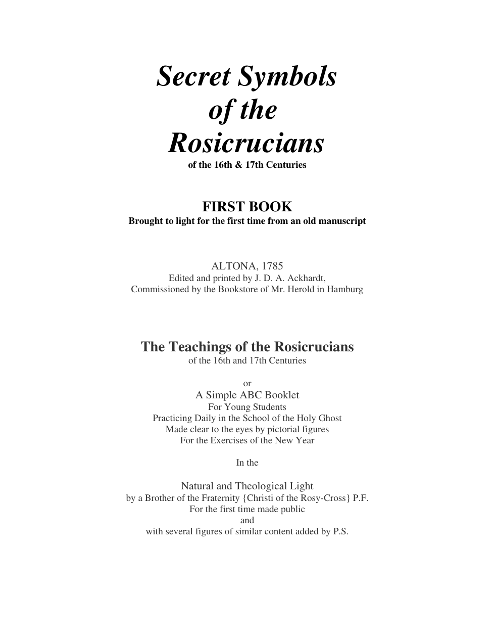 Secret Symbols Of The Rosicrucians cover