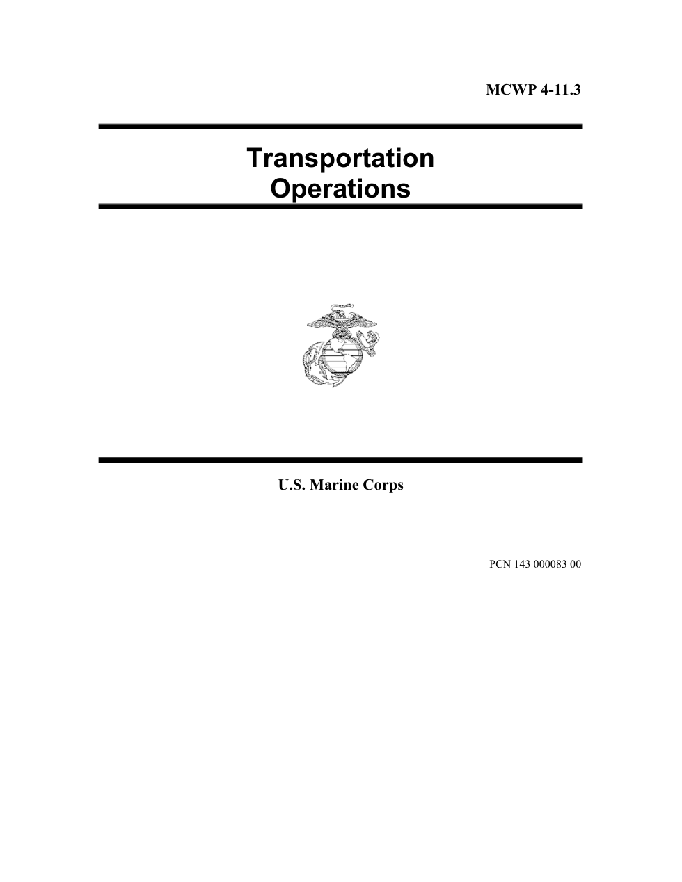 MCWP 4-11.3 Transportation Operations cover