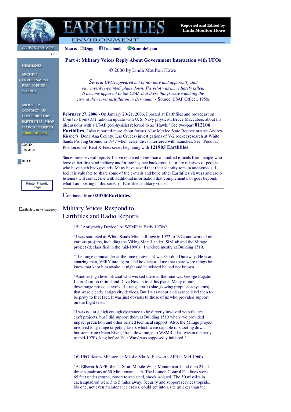 02 27 2006 Part 4 Military Voices Reply About Government Interaction with UFOs cover