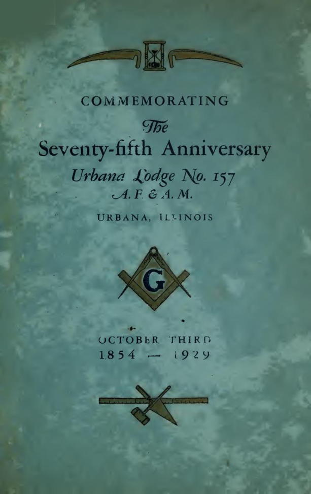 Commemorating The 75th Anniversary - Urbana Lodge 1929 cover