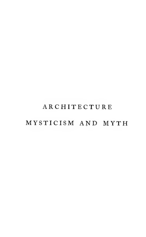 Architecture Mysticism And Myth(1892) cover